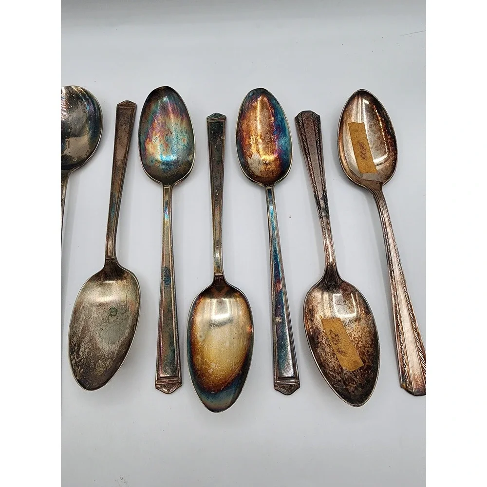 Vintage Silver Plate Flatware Lot Spoons Cold Meat Fork Serving Pieces Tarnish